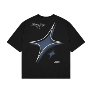 Áo Thun Streetwear Form Rộng "Better Days" Ngôi Sao Lấp Lánh (Màu Đen